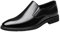 UOPYNE Zapatos formales Oxford vestir for hombre, cuero francés, cómodos, ortopédicos, sin cordones, con punta redonda, antideslizantes, tacón bloque y resistentes a los resbalones for fiestas.(Noir,4