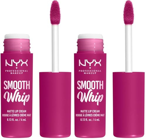 NYX Professional Makeup Flüssiger Lippenstift mit mattem Finish, Lebendige Farben mit Shea- & Kakaobutter, Farbe: Bday Frosting (Packung mit 2)