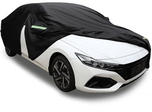 Universal Car Cover 530*200*150cm - Driver Side and Front Passenger Side Zipper Openings - Windproof, Snowproof, Dustproof, Scratch-Resistant, UV Protection - All Season Full Car Cover for Most Sedans
