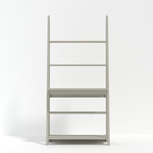 LPD Home Tiva Ladder Desk | Modern Ladder-Style Desk with 3 Shelves | Space-Saving Storage & Display Unit | Stylish Home Office & Media Furniture (Grey)