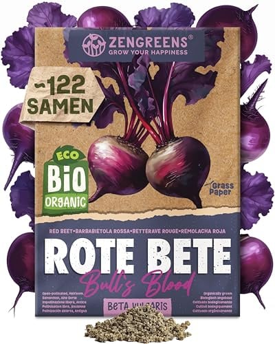 ZenGreens® - Bio Rote Bete Samen (Bull's Blood) - Rote Betesamen - Gemüsesamen für den einfachen Anbau im Garten, Balkon oder Hochbeet - Saatgut - Rande