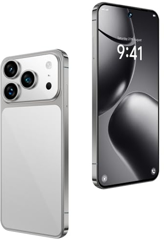 WMDMJT Teléfono móvil Android Desbloqueado I17 Pro MAX, Pantalla HD de 7,3 Pulgadas, cámara de 108 MP, 16 GB de RAM, 1 TB de ROM, Snapdragon 8 Gen 4, Doble SIM 5G, 8000 mAh, Android 15,Grey-1TB