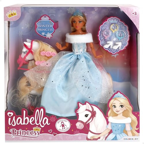 COLORBABY Isabella Puppe Prinzessin, 30 cm, inkl. Pferd, Zubehör, Spielzeug für Mädchen 3 (39418)