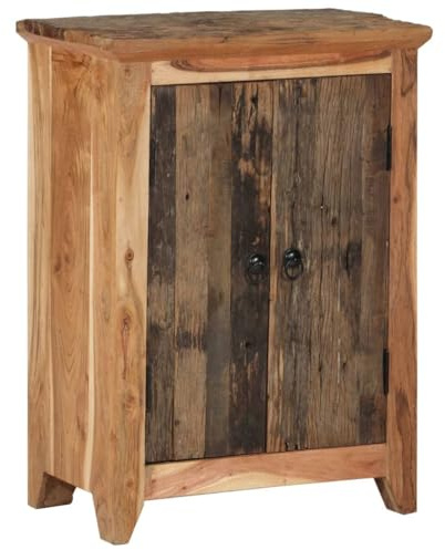 Owoxanthellate Sideboard 55x33x75 cm aus massivem Akazienholz & Altholz, rustikale Kommode mit Stauraum für Living Room, Flur & Bedroom