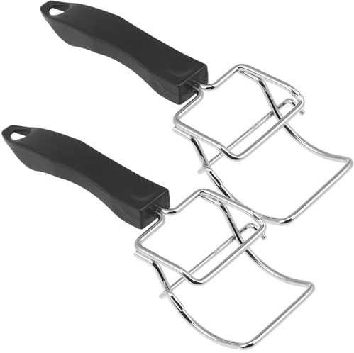 Pinza per Teglie 2pezzi in Acciaio Inox, Presa Stabile | Nero, Protezione Mano e Resistenza al Calore, Stainless Steel Pan Gripper, Oven Plate Gripper