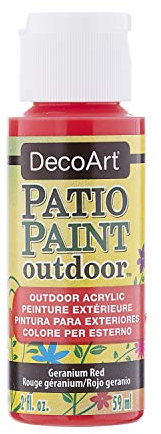 DecoArt Outdoor Acylic Paint, Acrylic, Geranium Red, 59 ml (Pack of 1)