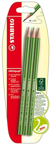 STABILO - Umweltfreundlicher Bleistift - GREENgraph - Härtegrad HB - 3er Blister