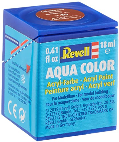 Revell 36180 Aqua-Farbe Lehm-Braun (glaenzend) 80 RAL-Farbcode: 8003 Dose 18ml, 36180 Lehmbraun. Glänzend