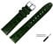MARBURGER Uhrenarmband 20mm Leder Gruen Silber Kroko (Caiman) Prägung Mit Naht - Montage Set 5292060000120