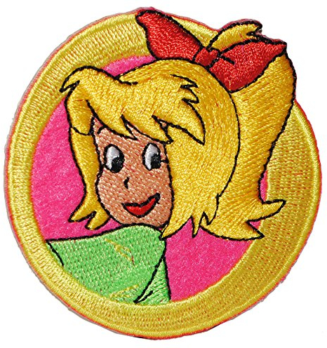 alles-meine.de GmbH Bügelbild - Bibi Blocksberg die kleine Hexe - 6,8 cm * 7 cm - Aufnäher gewebter Flicken/Applikation - für Kinder - Mädchen Jungen - Hexen Besen