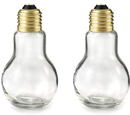 Salero y pimentero de cristal, bombilla, aprox. 11 cm