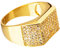 Hip Hop Luxus Ice Ring 14 Karat vergoldet Handeinstellung, Gold, Zirkonia, Zirkonia