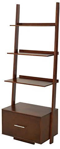 Convenience Concepts American Heritage - Libreria a scala con cassetto per documenti, colore: caffè