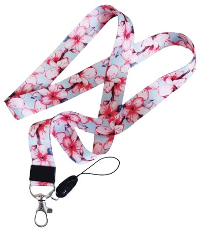 Umhängeband mit, beidseitigem, vollfarbigem Druck, ideal für Ausweise/Schlüssel / MP3-Player/USB-Sticks Mehrfarbiges Blumenmuster