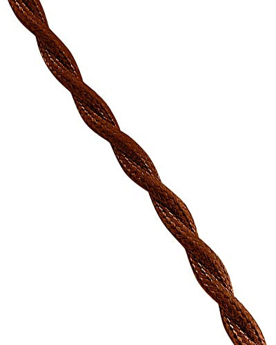 eDM 11910 Cable Paralelo Textil Trenzado, Marrón, 2 x 1.5 mm
