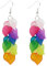 Bluebubble ENGLISH GARDEN Leaf Cluster Earrings on Gift Card (Retro Rainbow Colours)
