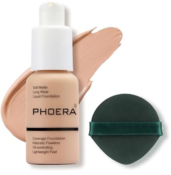 Full Coverage Foundation,Great Choice and Gift | Liquid Foundation,Waterproof,Long Lasting Perfect Matte Oil-Control Concealer (#103 Warm Peach, 30ml)