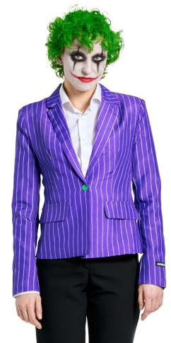 Suitmeister Damen-Blazer – DC Comic-Figur – Slim-Fit-Jacke – Halloween-Kostüm