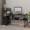 Dripex Holz Schreibtisch mit Ablage Computertisch, PC-Tisch Bürotisch Officetisch Stabile Konstruktion Tisch für Home Office (136cm Schwarz)