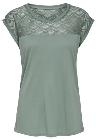ONLY Women's Onlnicole S/S Mix Top Noos Blouse, Green, L UK