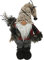 Rebecca Mobili Weihnachtsmann Gnom, Bart Polyester, Grau Beige Rot, Weihnachtsdekoration - Maße: 33 x 19 x 14 cm (HxBxT) - Art. RE6513