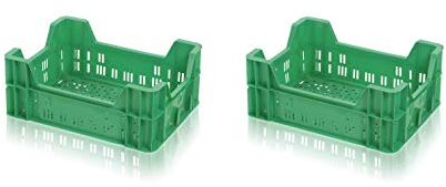 2x Gemüsekiste grün 40x30x16,5 Obstkiste * Gemüse Kiste Obst Kartoffeln 40x30x17