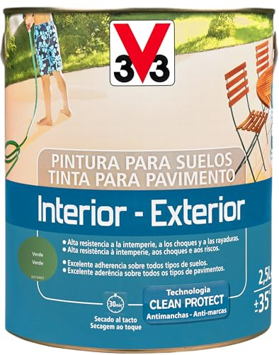V33 Pintura Suelos Interior Exterior Verde Satinado 2,5L