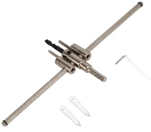 Kreisschneider, 30-300mm Lochs gen-Set Bohrer-Set Einstellbarer Bohrer Holz Einstellbare Silber Kreis-Lochschneider-Set DIY Holzbearbeitungswerkzeug, Silber