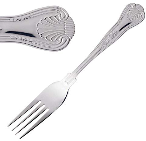 12/6 Kings Dessert/Table/Tea Spoon/Fork/Knives Cutlery, Dozen Stainless Steel (Kings Table Fork Pack of 6)