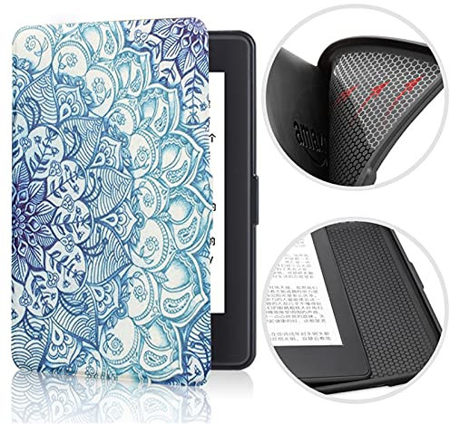 Housse Étui en Silicone pour Kindle 2019 (10ème génération), Slim Étanche Coque Cover Case de Protection avec Fonction Veille/Réveil Automatique, Convient Uniquement au Modèle J9G29R, Fleur de Higan