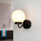 Badezimmer Wandleuchte – Jugendstil Badleuchte – Schwarze Wandlampe E14 – Glaskugel – Wandleuchte Bad IP44 – mit Schalter – Badlampe Wand
