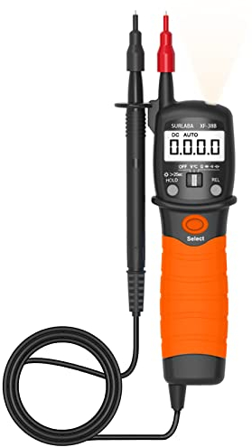 SURLABA Voltage Continuity Tester, AC DC Digital Multimeter 600V, 2000 Counts Auto Range, Voltage Meter Resistance Diode Test, Pen Type Volt Measuring Tool with Flashlight for Car, Household, Industry