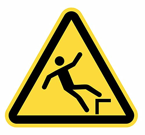Aufkleber, Warnhinweis, Gefahrengefahr, 5 Stück, 15 cm, dreieckig, Gelb (15 cm, fällt auf unterschiedliche Stufe)