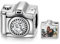 LONAGO 925 Sterling Silver Personalized Photo Charm Fit Bracelet Necklace Customized Heart Round Shape Picture Bead (Camera-1)
