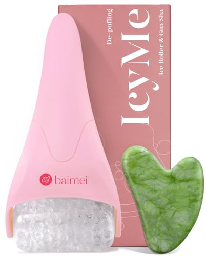BAIMEI IcyMe Ice Roller for Face & Gua Sha Set, Depuff & Migraine Relief