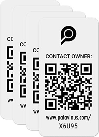 100% anonym! Sticker Set mit QR-Code & kostenloser App - 4 Aufkleber um Wertgegenstände einfach weltweit abzusichern - Sekundenschnelle Kontaktaufnahme - Keine Abo-Kosten! (weiss)