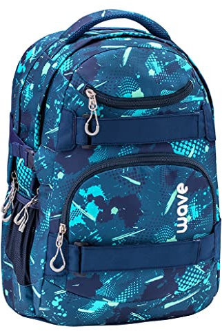 Wave Infinity Schulrucksack mit Laptopfach Tabletfach / 43 x 31 x 22 cm / 30 Liter/Unisex/Rucksack Daypack (338-72/A)