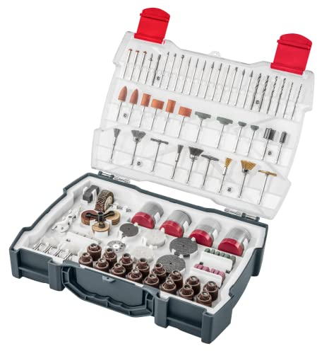 GRAPHITE Mini Grinder Accessories Set of 286 Pieces Drills, Cutting Discs, Grinding Wheels, Millers, Sharpstones, Brushes and Belts for Use with Mini Sanders + Case