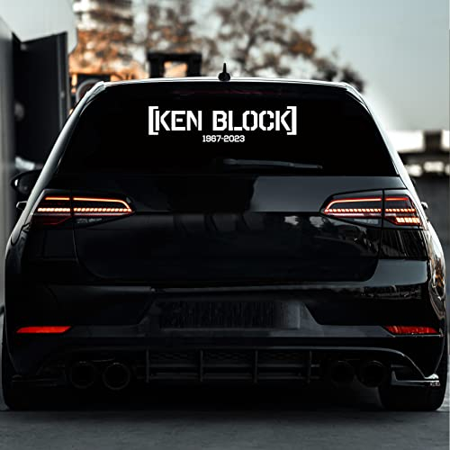 Ken Block RIP Aufkleber KENBLOCK Autoaufkleber (60cm x 15cm, Weis)