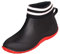SMajong Stivali in Gomma Uomo Donna Impermeabili Scarpe da Giardinaggio Antiscivolo Scarpe da Pioggia Scarpe Gomma Stivali Caviglia Caldi Nero Rosso Cotone Taglia 38 EU (Suola 39)