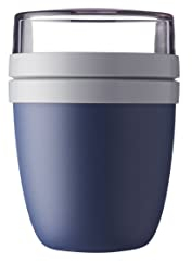 Mepal - Lunchpot Ellipse - Nordic Denim – 500 ml praktischer Reisebecher, Joghurtbecher, To go Becher – Geeignet für Tiefkühler, Mikrowelle und Spülmaschine, 700 ml