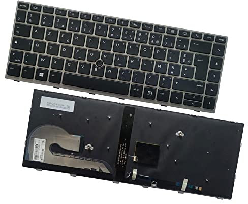 Teclado para ordenador portátil compatible con HP EliteBook 840 G5 G6 846 745 G5 ZBook 14u G5 14u G6 Diseño francés