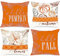 Benjia 4 Stück Kissenbezug Herbst Kissenhülle 50x50 cm, Kürbis Truck Sonnenblumen Herbst Kissen Dekorative Herbstkissen für Thanksgiving Halloween Bettwäsche Sofa Decorations Orange 50 x 50 cm