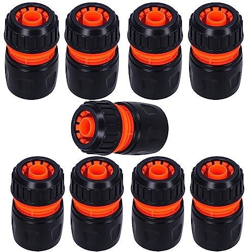Kit de Raccords 9x Raccord Tuyau d'Arrosage 1/2 Pouce Raccord Rapide de tuyau 13mm Adaptateur Rapide | Noir Orange Raccord de Tuyau d'Eau Raccord de Tuyau de Jardin | Adaptateur de Tuyau de Jardin