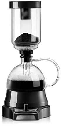 JITEM Coffee Maker Syphon Vacuum Coffee Maker Glass Electric Siphon Pot Knob Operation 360° Base Keep Warm 500W 400ML Manual Preparation Mode for Coffee or Tea