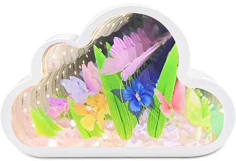 ZJRung Schmetterling Lampe 2 in 1 Blume LED Lampe Schmetterling Spiegel DIYSchmetterling Nachtlicht Wolke Schmetterling Spiegel Nachtlicht