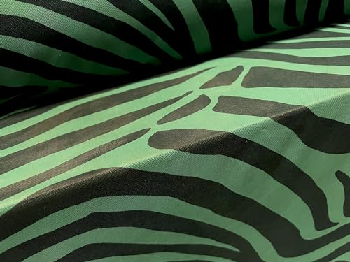 Power-Mesh-Netzstoff, durchsichtig, Stretch, Spandex, modisch, Meterware, Zebra-Tiermuster, Smaragdgrün