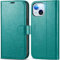 TUCCH Case for iPhone 15 (6.1) 2023, Magnetic PU Leather Wallet Foldable Folio Case with [Viewing Stand]Flip Cover[Shockproof TPU][RFID Blocking][Credit Card Holders]Compatible with iPhone 15, Cyan