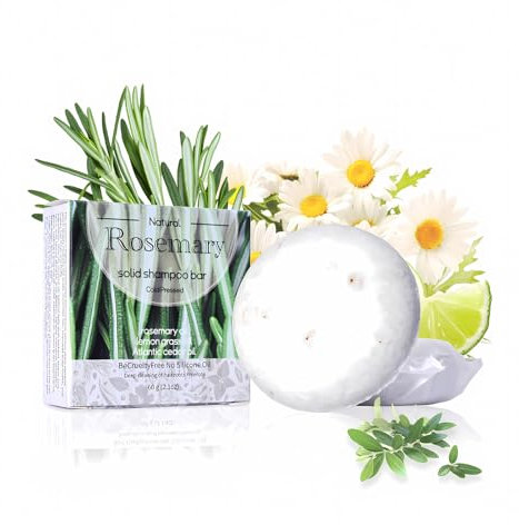 Duoffanny Shampoo Bar Conditioner for Hair Growth Cleanse Moisturize Nourish Strengthen Handcrafted Soap Safe Hair Care For Men & Women All Hair Types Plastic-Free 60g (Rosemary)
