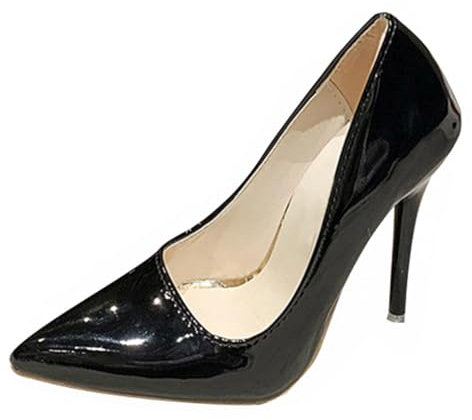 Minetom Damen Pumps Spitz Stiletto Lackleder Schuhe High Heels Abendschuhe Absatzschuhe Elegant Hochzeit Hoher Absatz Party Schuhe A Schwarz 41 EU